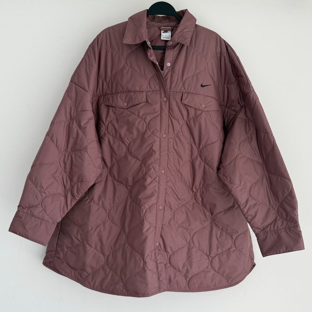 Nike Quilted Puffer Jacket in Dusty Rose